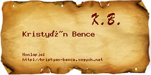 Kristyán Bence névjegykártya