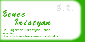 bence kristyan business card